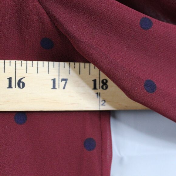 Sezane Dress Womens 34 2 Eve Mini Short Plum Navy Dots Pleated Ruffle Lined - Picture 10 of 14